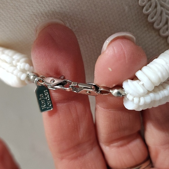 Karla Jordan shell and bead necklace white vintage 5 strands - Picture 7 of 7